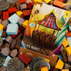 Card with a 'Silver Market' design on a colorful tile background
